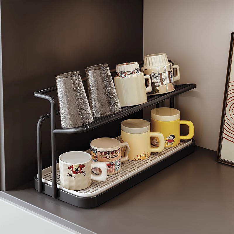 Double-layer dish rack for draining cups 49