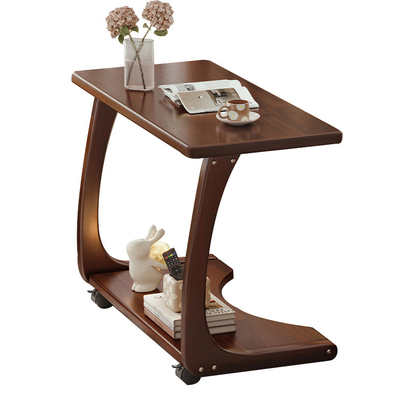 Portable C-shaped coffee table for home living room 25