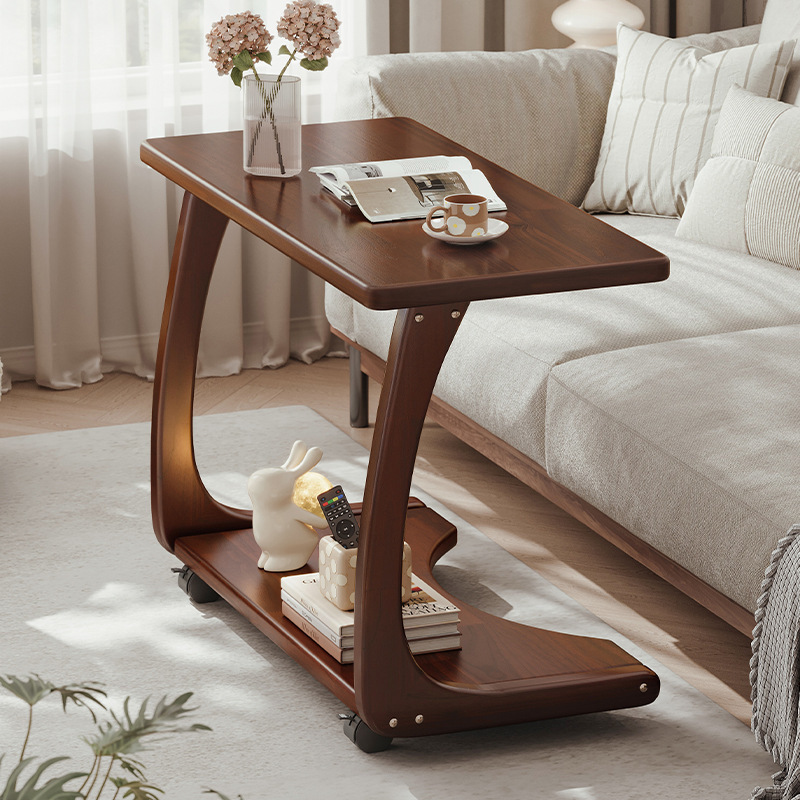 Portable C-shaped coffee table for home living room 25