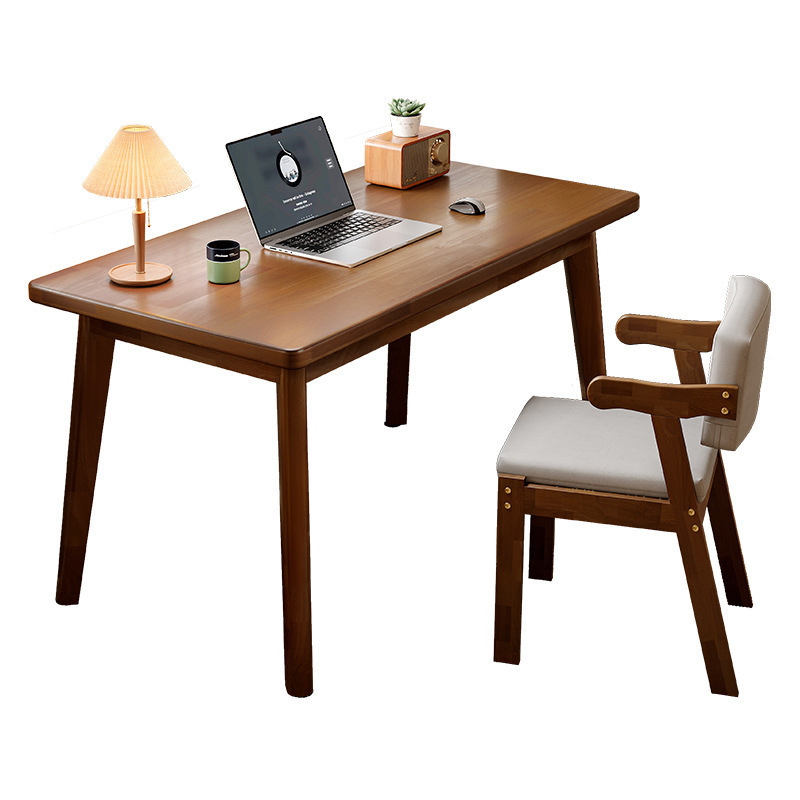 Solid wood desk and bookshelf combined study desk 10 01