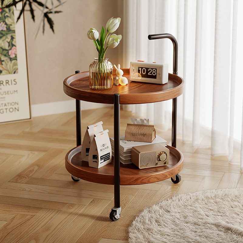 Solid wood movable sofa side table 22 01
